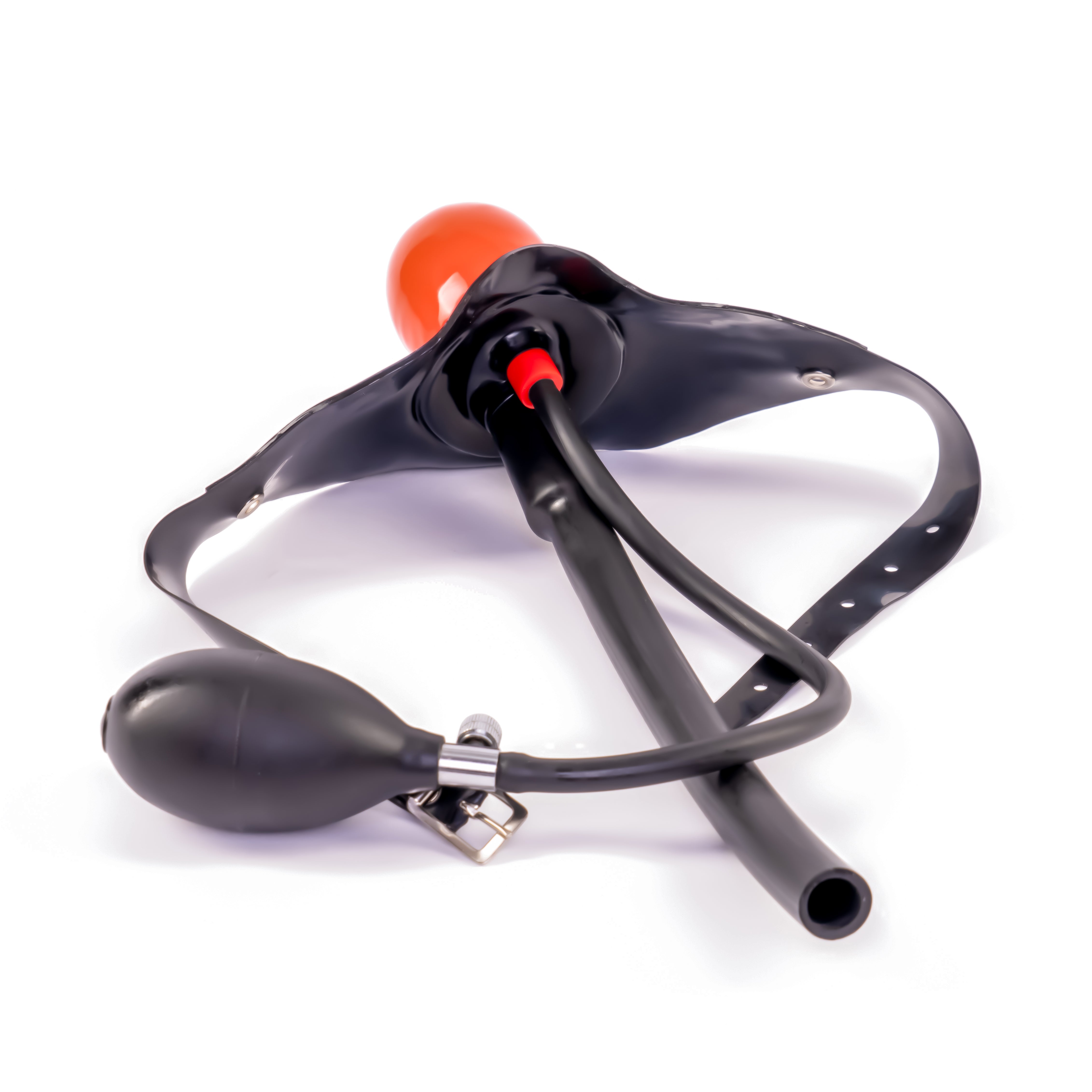 Latex Mundknebel Aufblasbar - Atemrohr & Pumpe