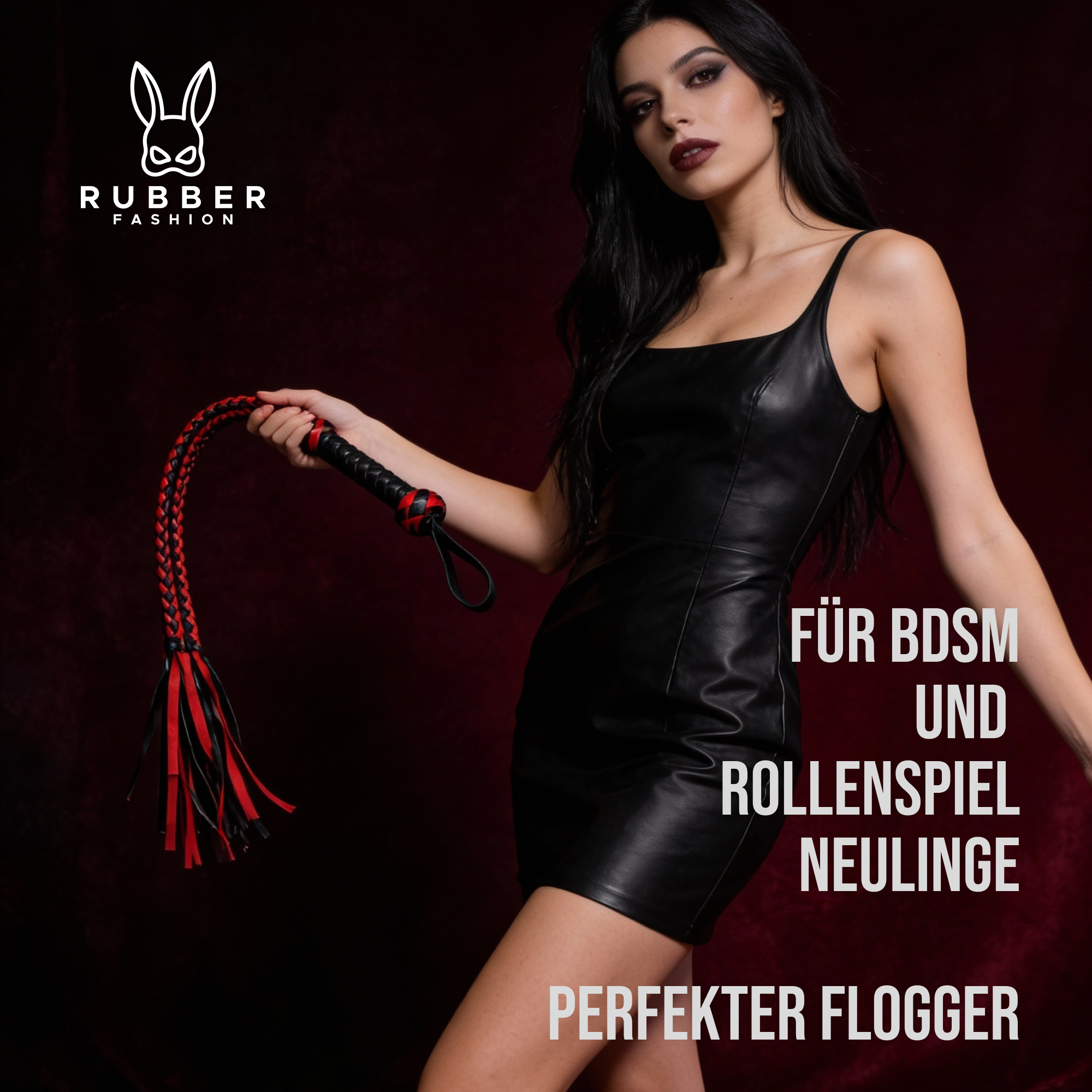 Leder Peitsche geflochten - BDSM Peitsche 75 cm
