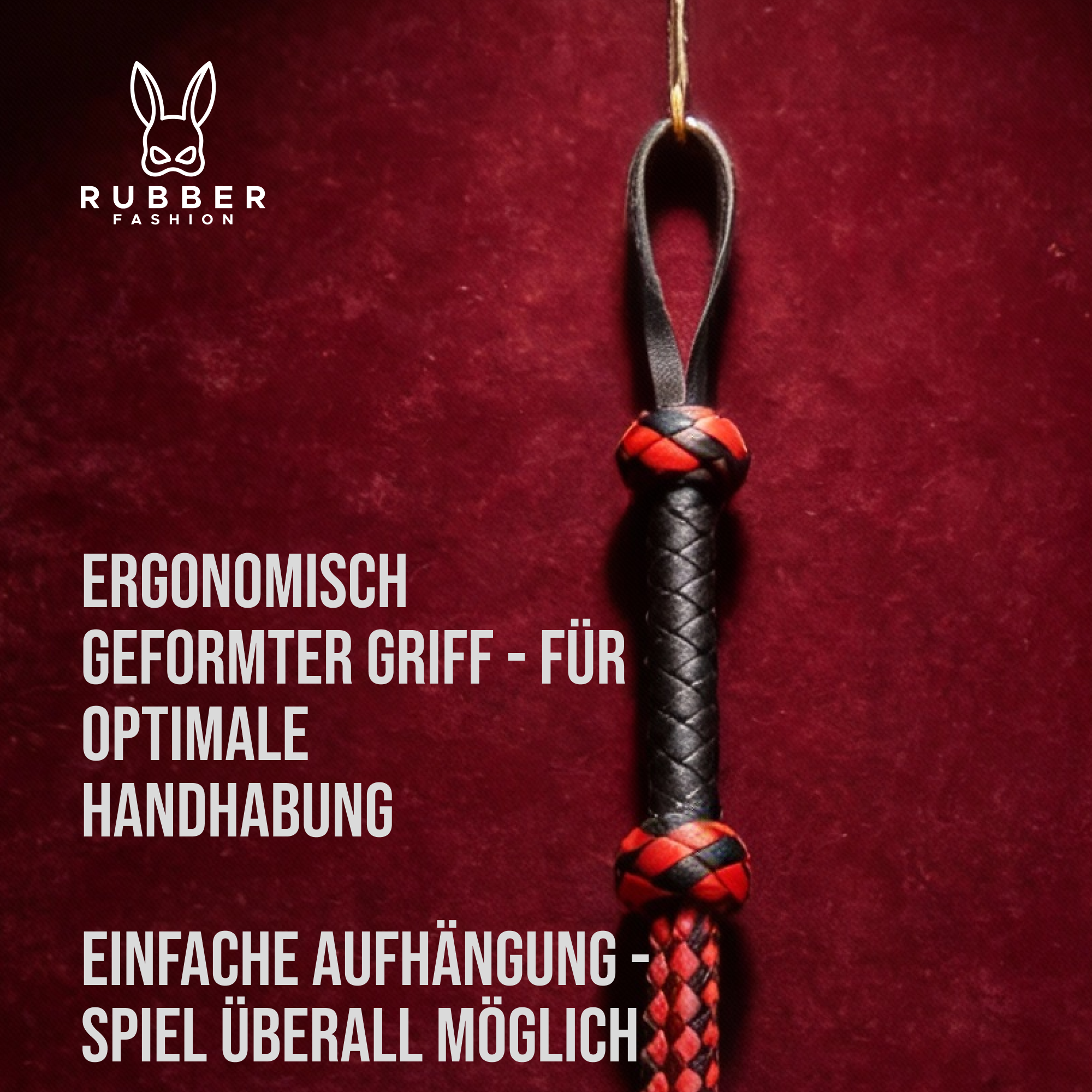 Leder Peitsche geflochten - BDSM Peitsche 75 cm