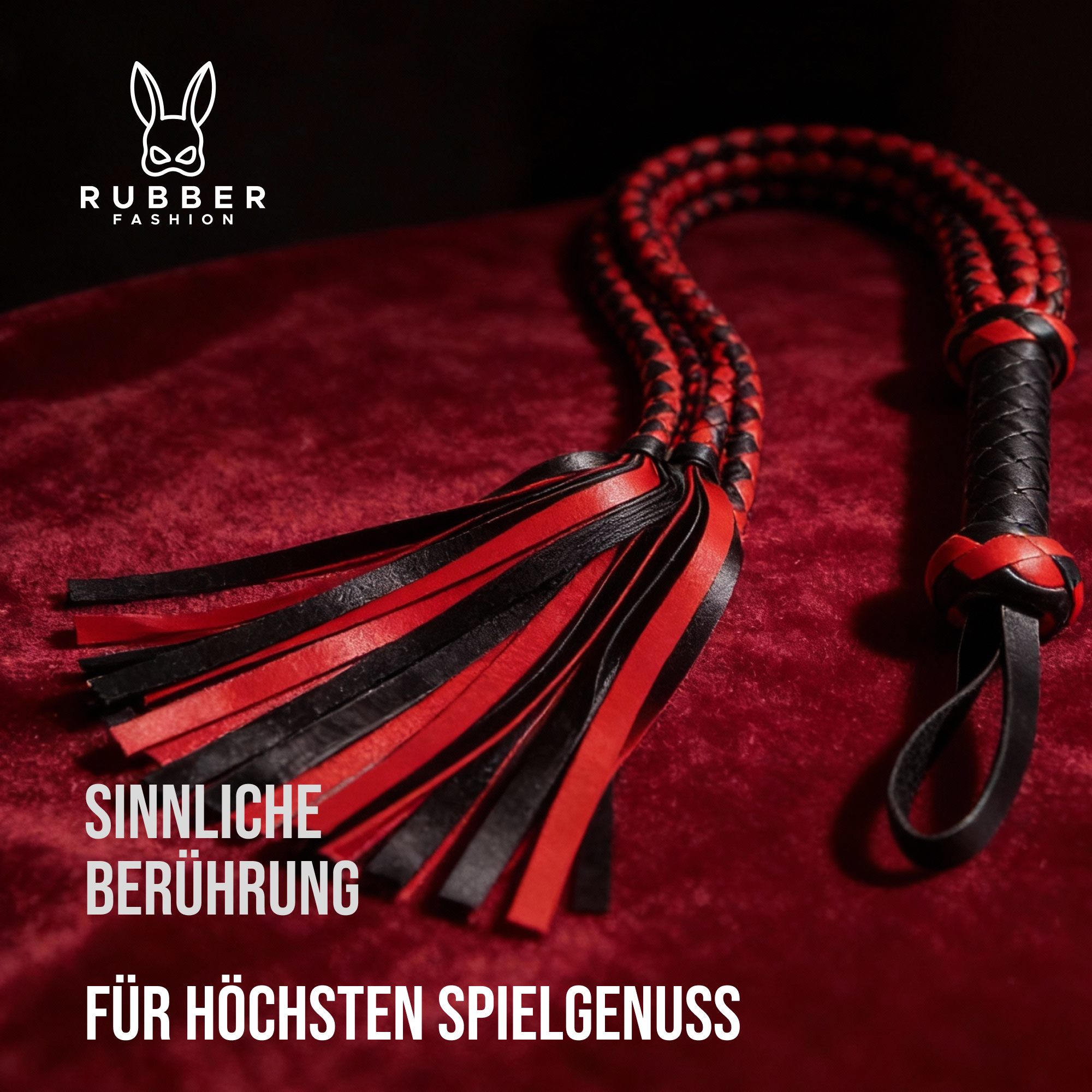 Leder Peitsche geflochten - BDSM Peitsche 75 cm