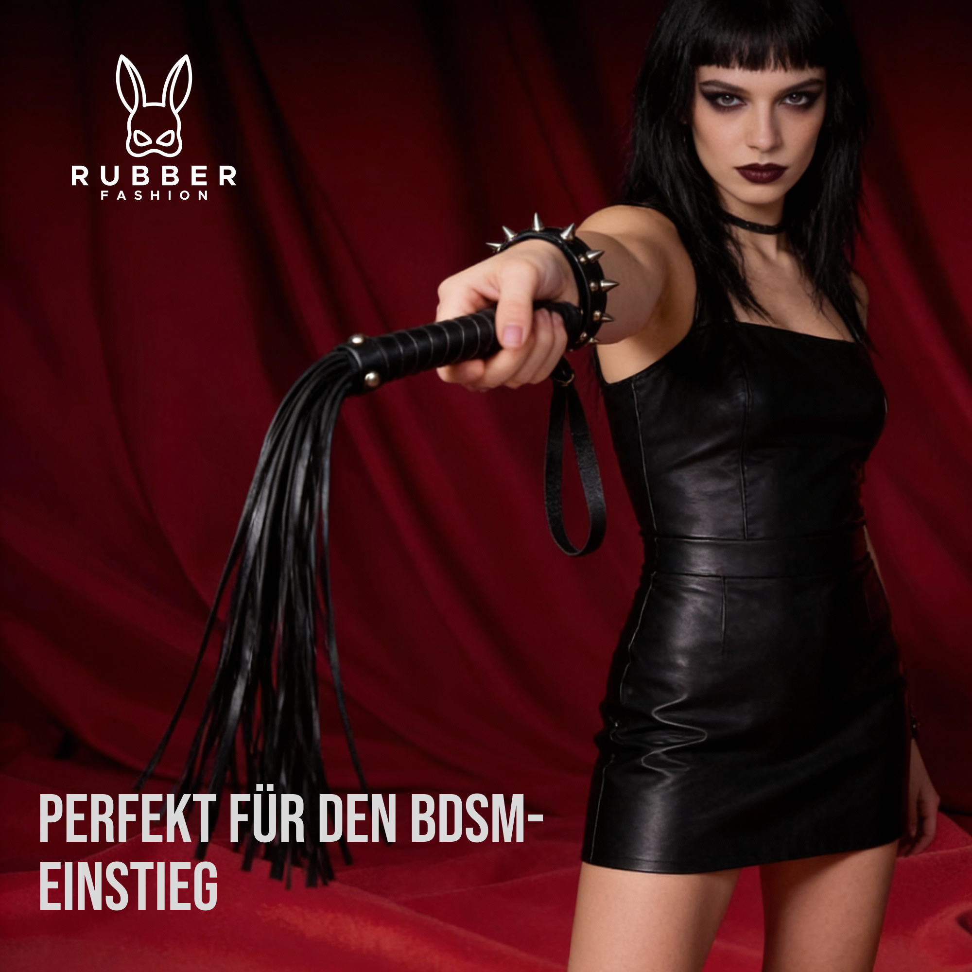 Leather whip, short BDSM whip 