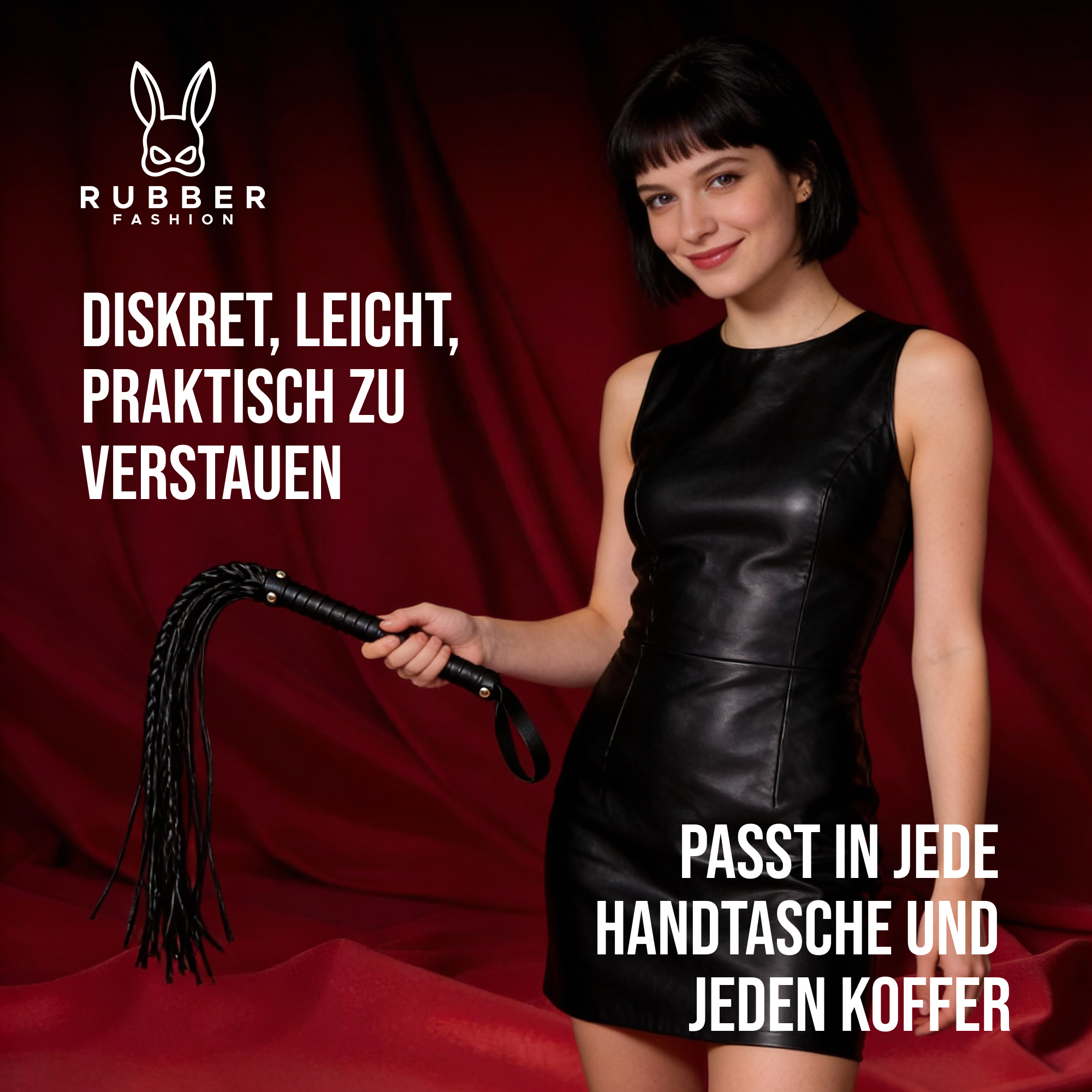Leather whip, short BDSM whip 