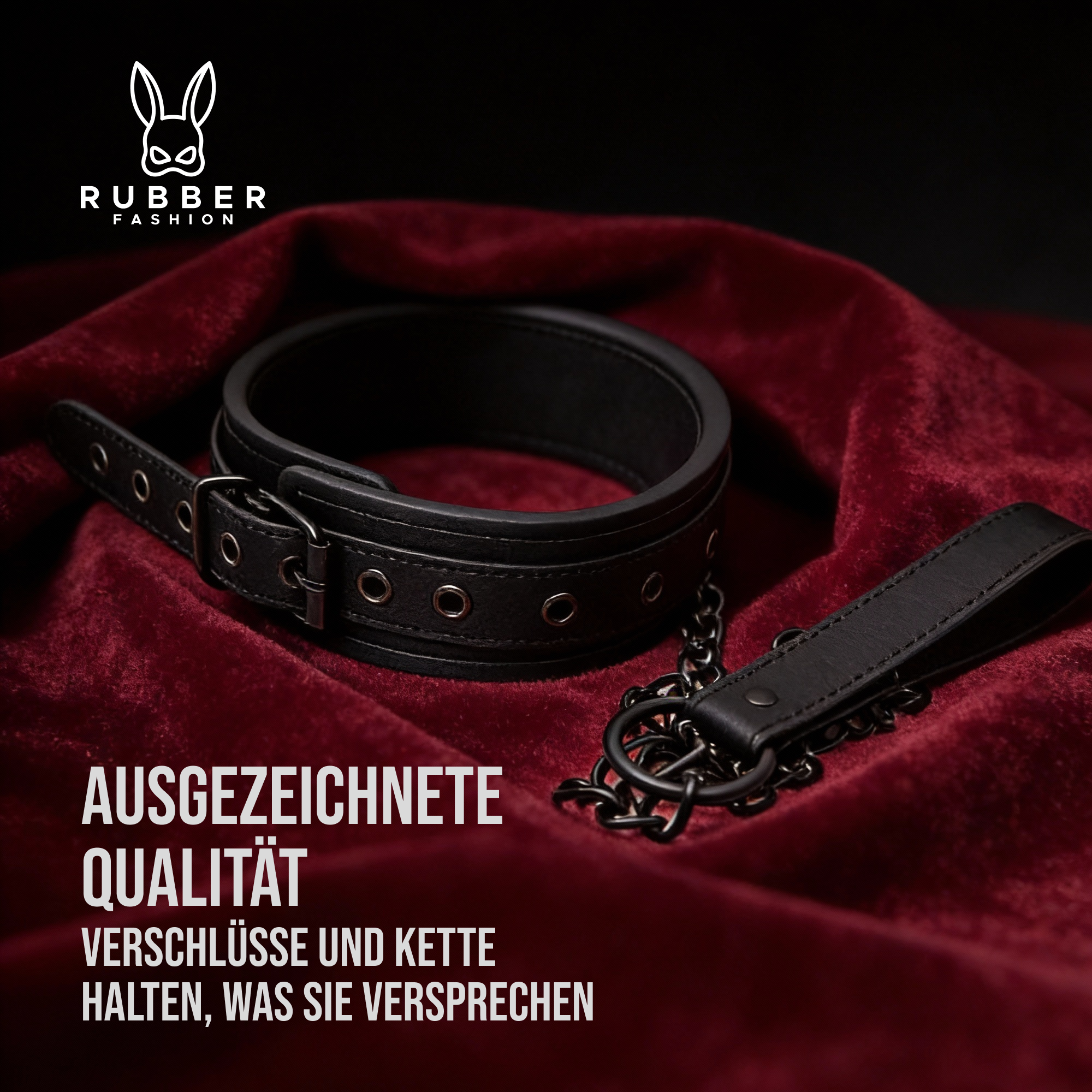 Leather collar with chain 