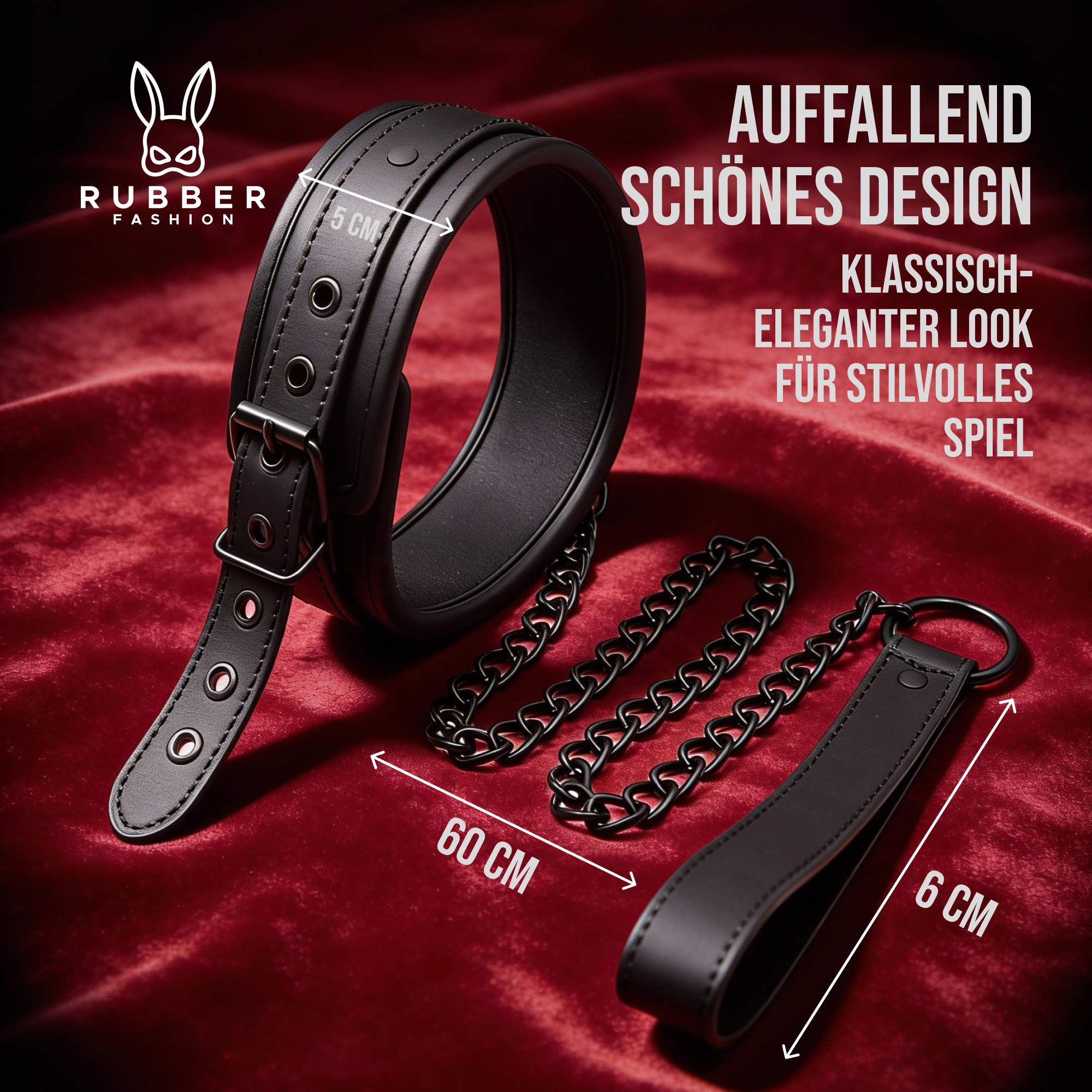 Leather collar with chain 