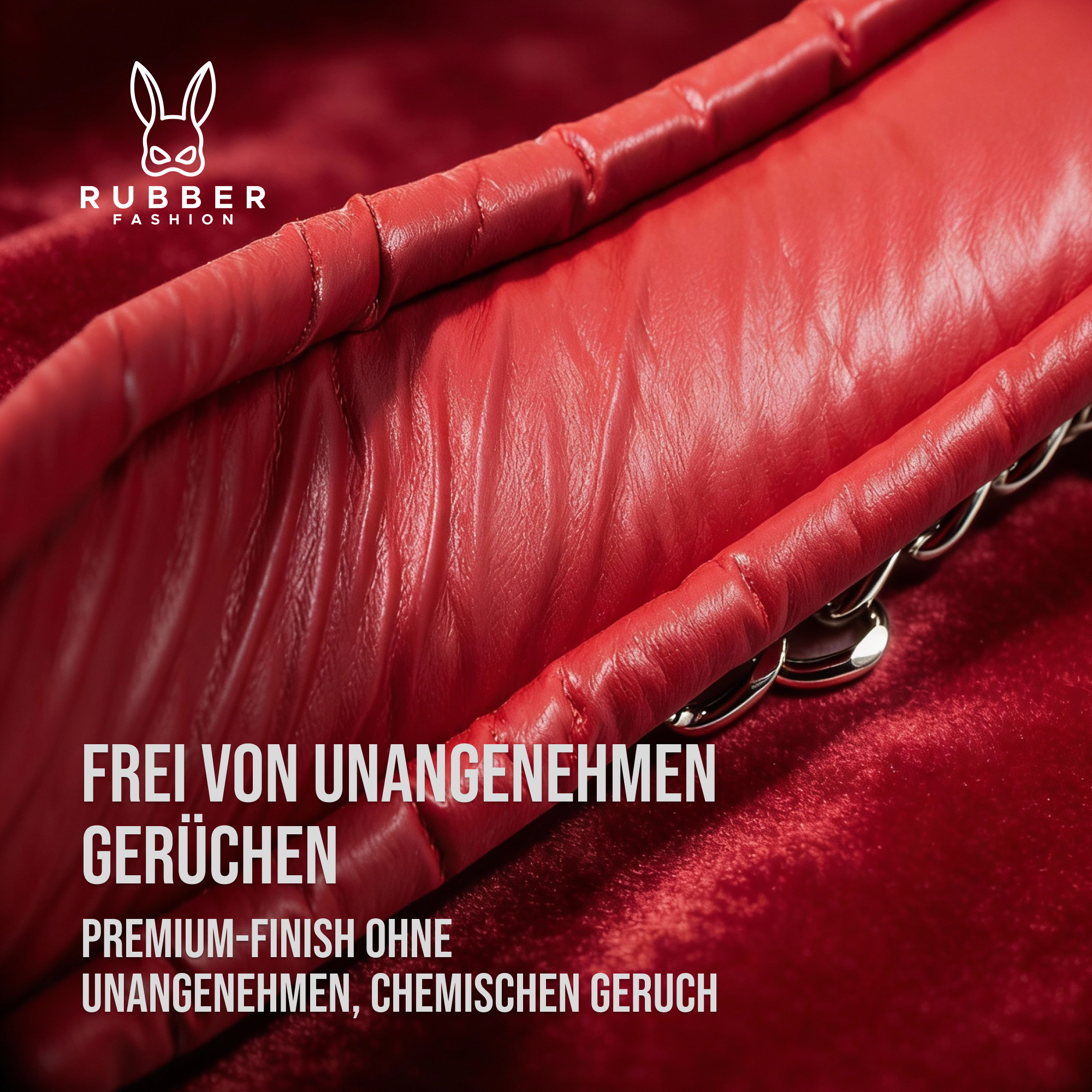 Leder Halsband mit Kette rot schwarz