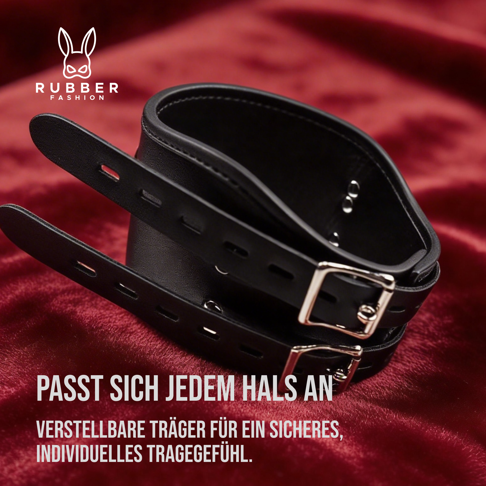 Leather choker/neck corset with ring and lock 