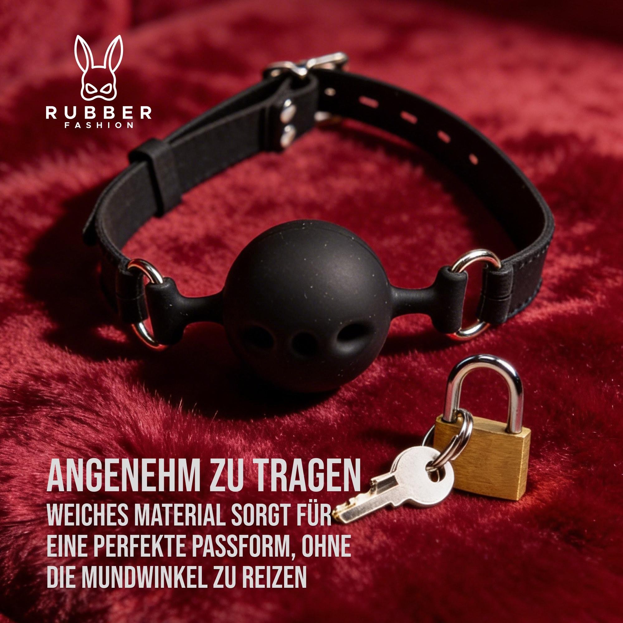 Silicone ball gag with lock 