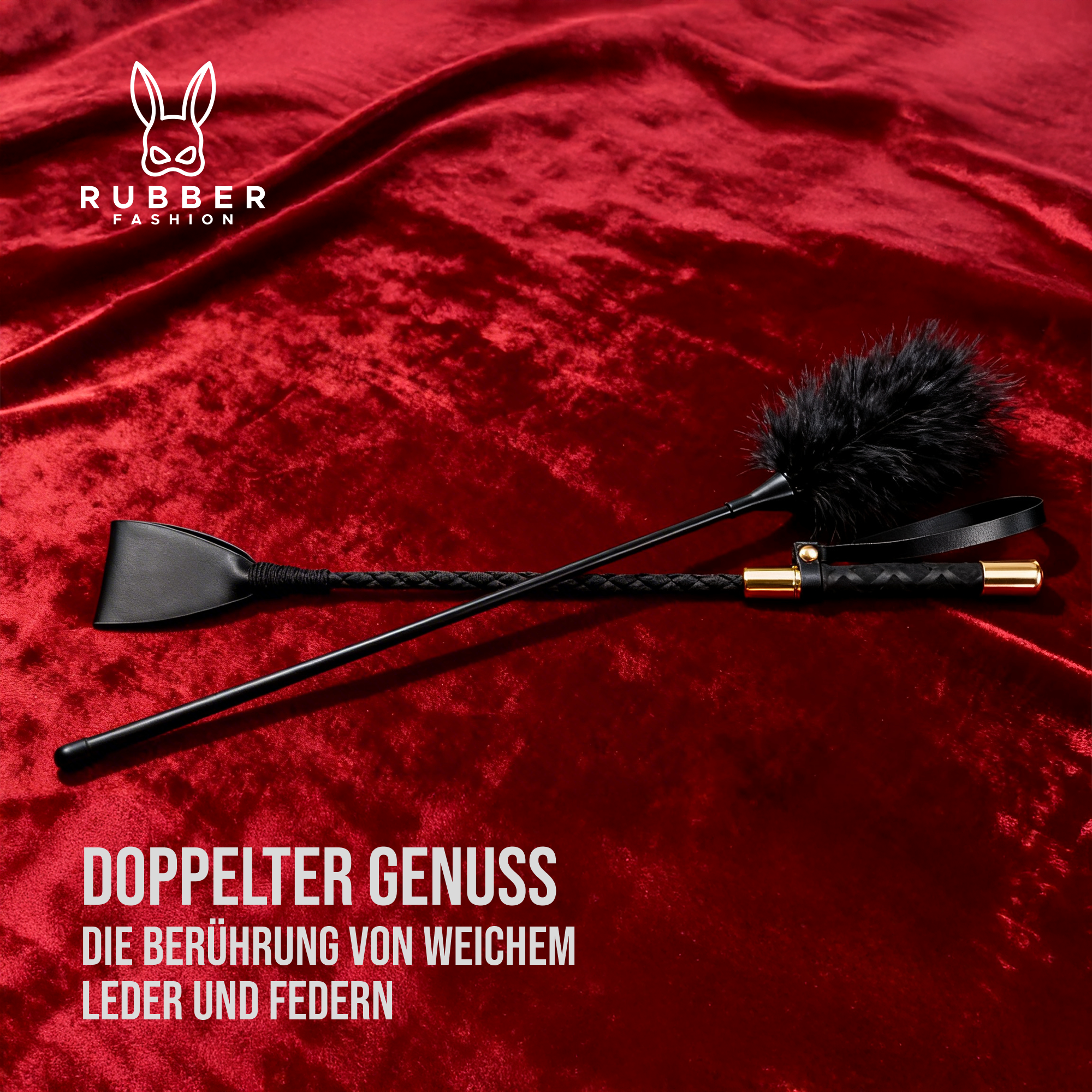 Feather tickler 40 cm and mini riding crop 30 cm 