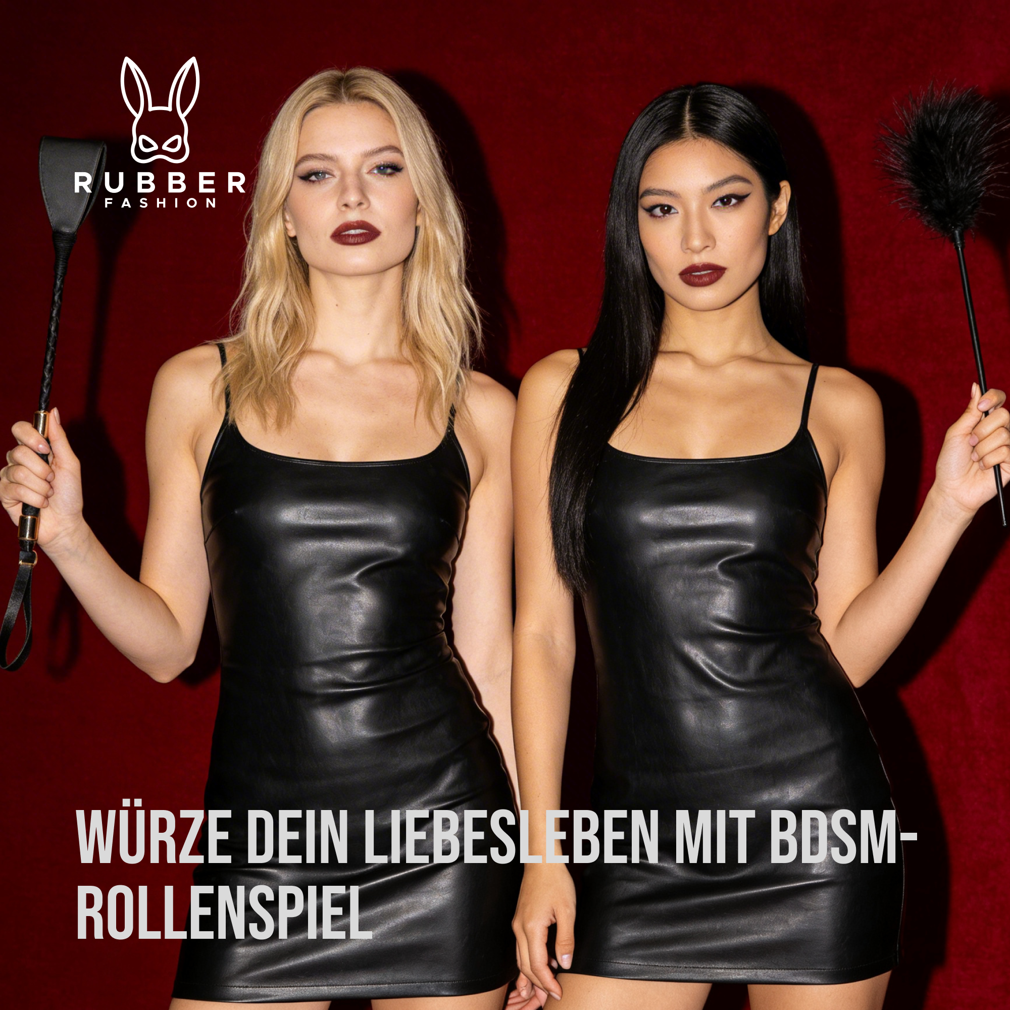 Feather tickler 40 cm and mini riding crop 30 cm 