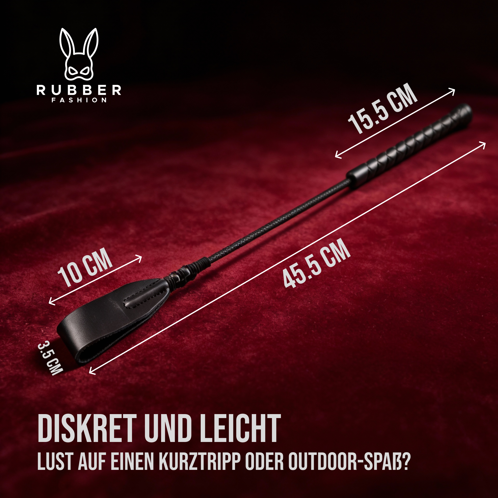 Leather whip - riding crop 45.5 cm 