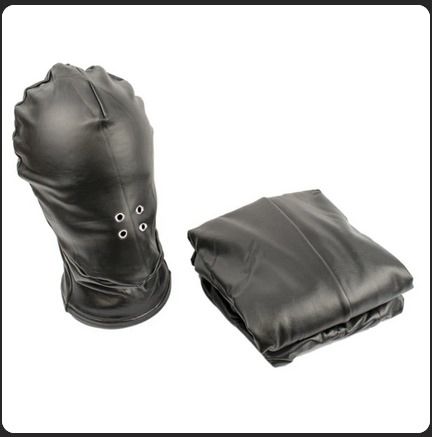 Kunstleder Extrem Schlafsack - Bondage mit Maske & Innenarmen