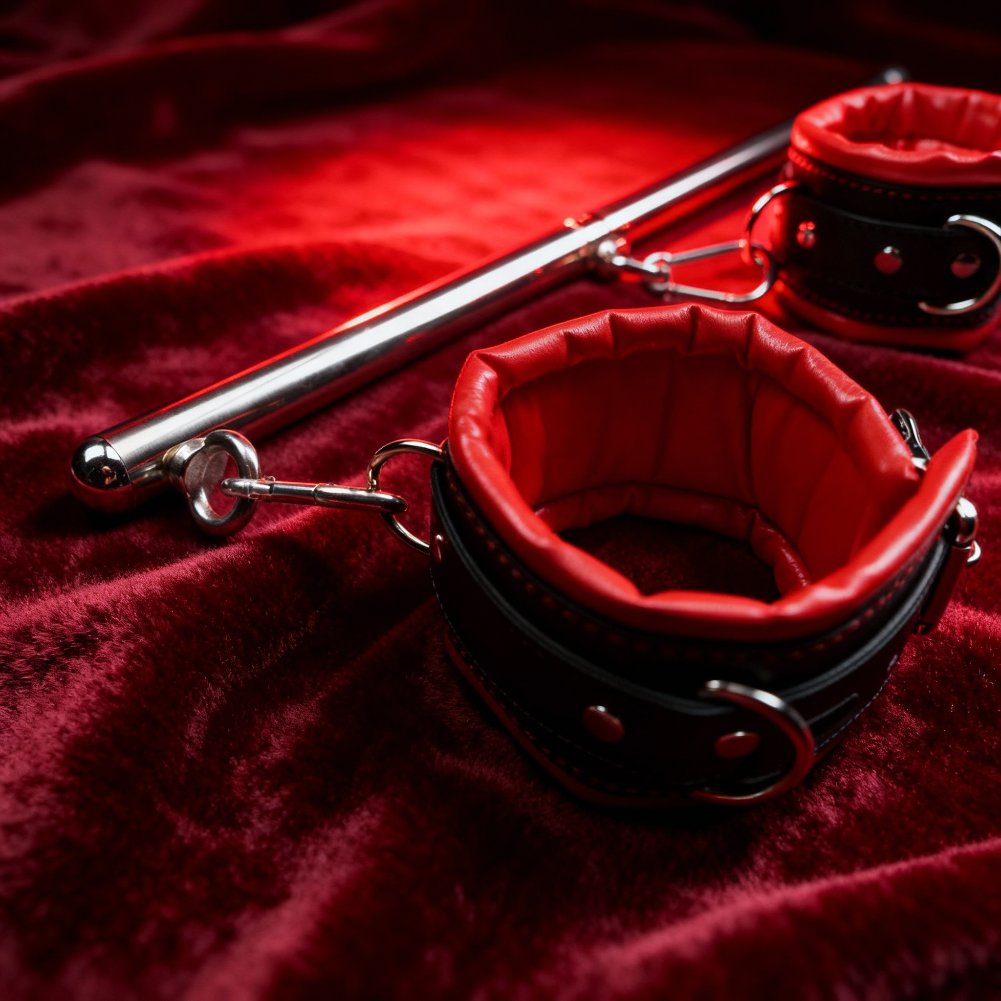 Spreizstange verstellbar mit Handfesseln und Fußfesseln