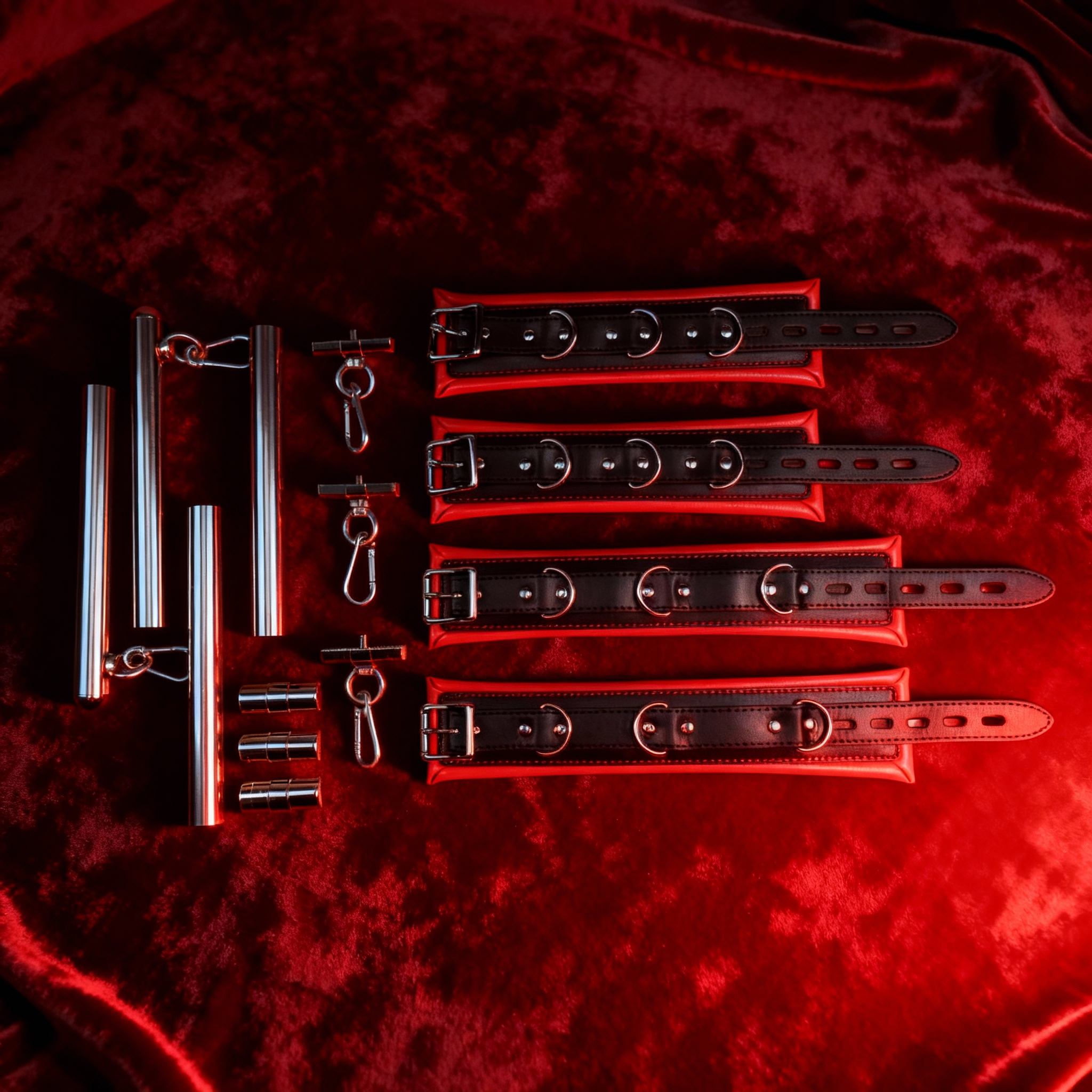 Spreizstange verstellbar mit Handfesseln und Fußfesseln