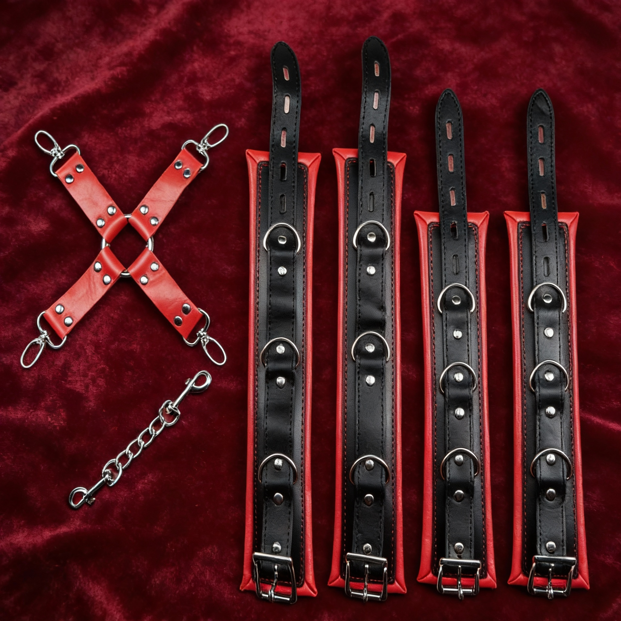 Hand und Fussfesseln SM mit Kreuz