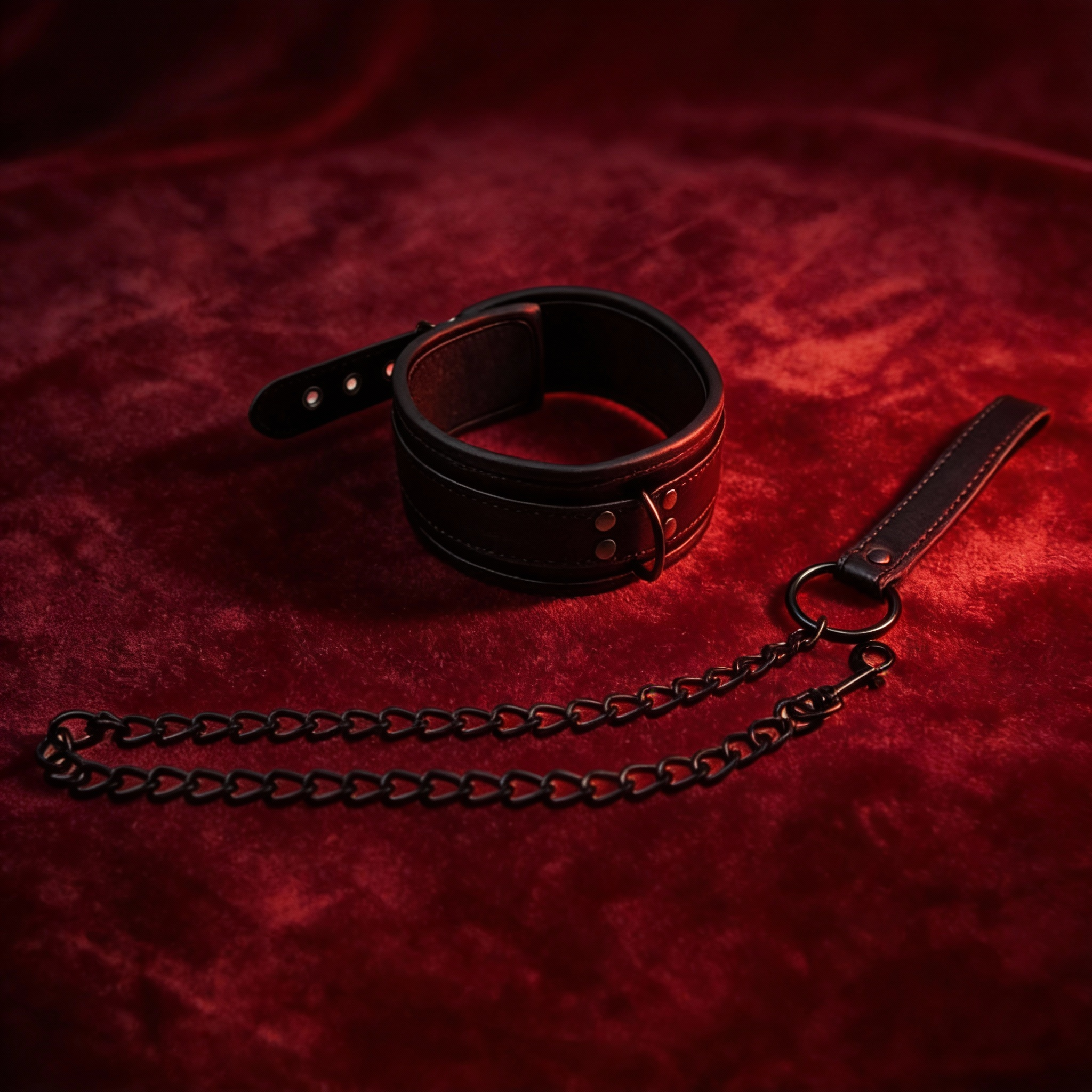 Leder Halsband mit Kette