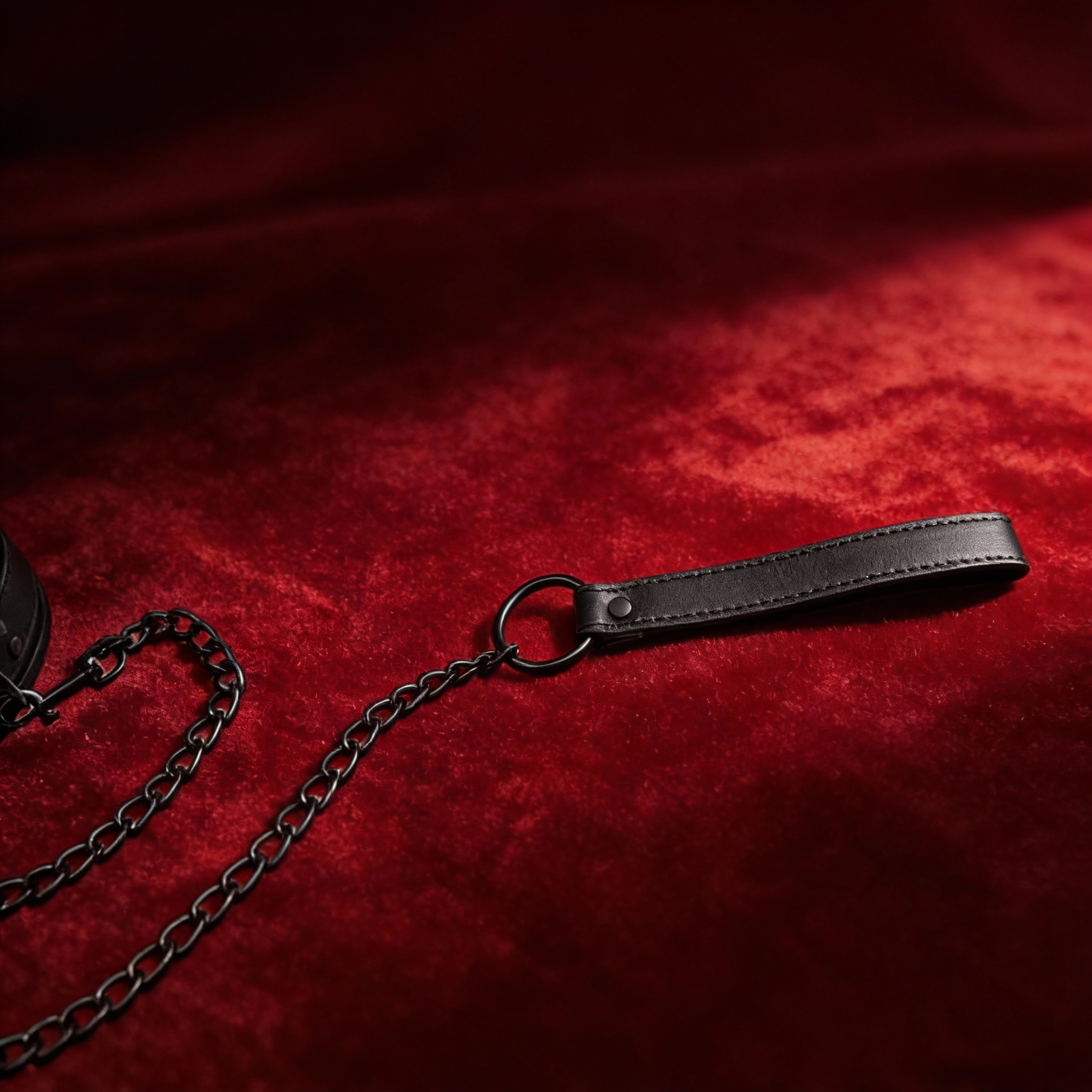 Leder Halsband mit Kette