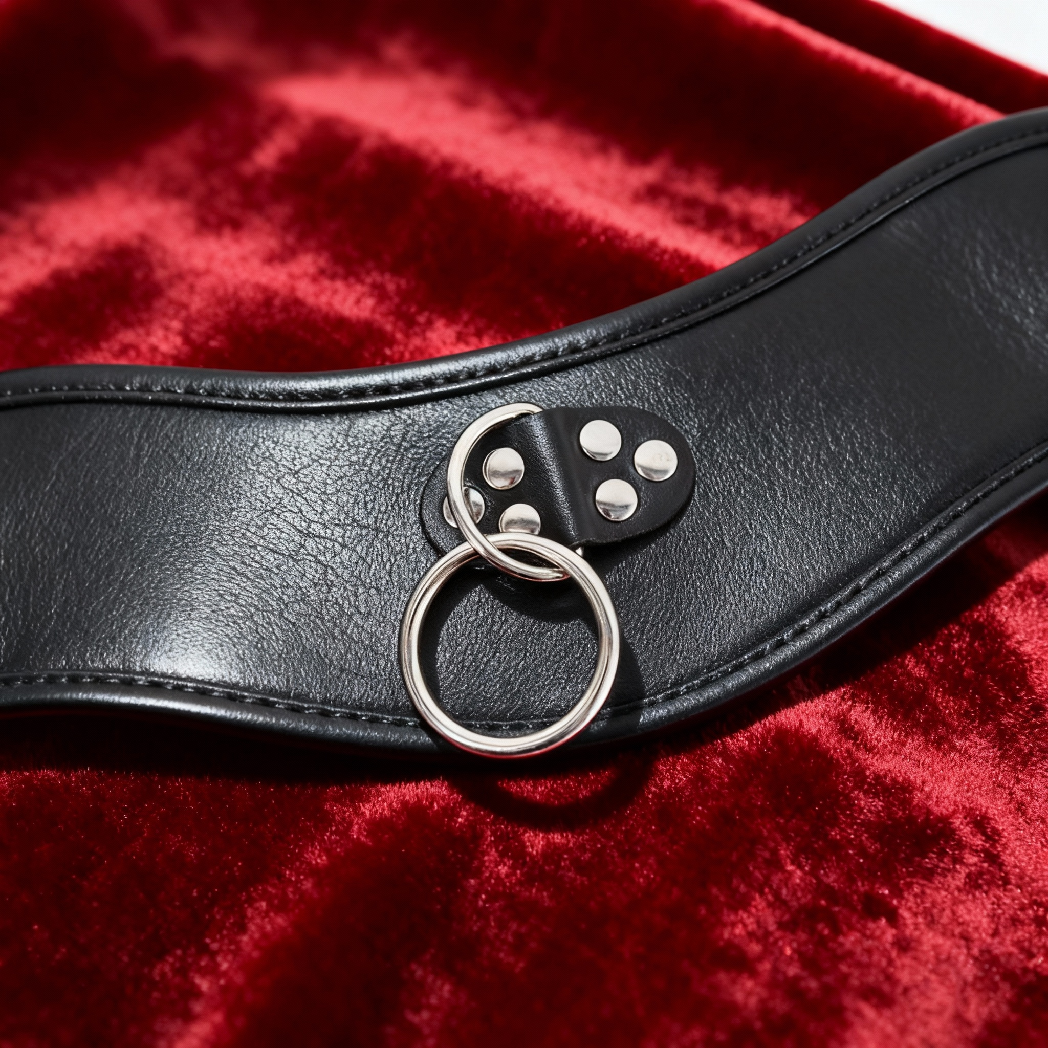 Leder Halsband hoch mit Ring und Schloss