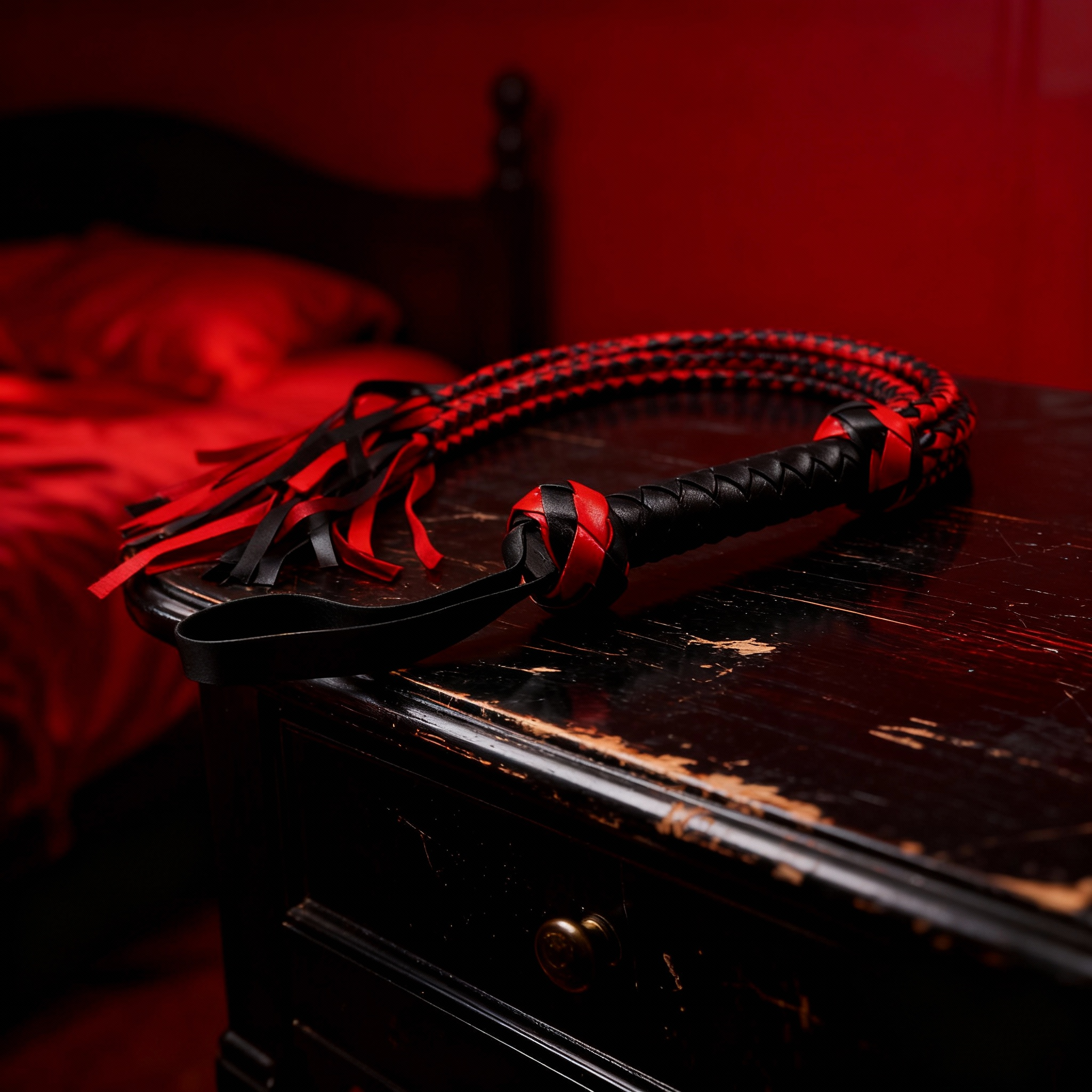 Leder Peitsche geflochten - BDSM Peitsche