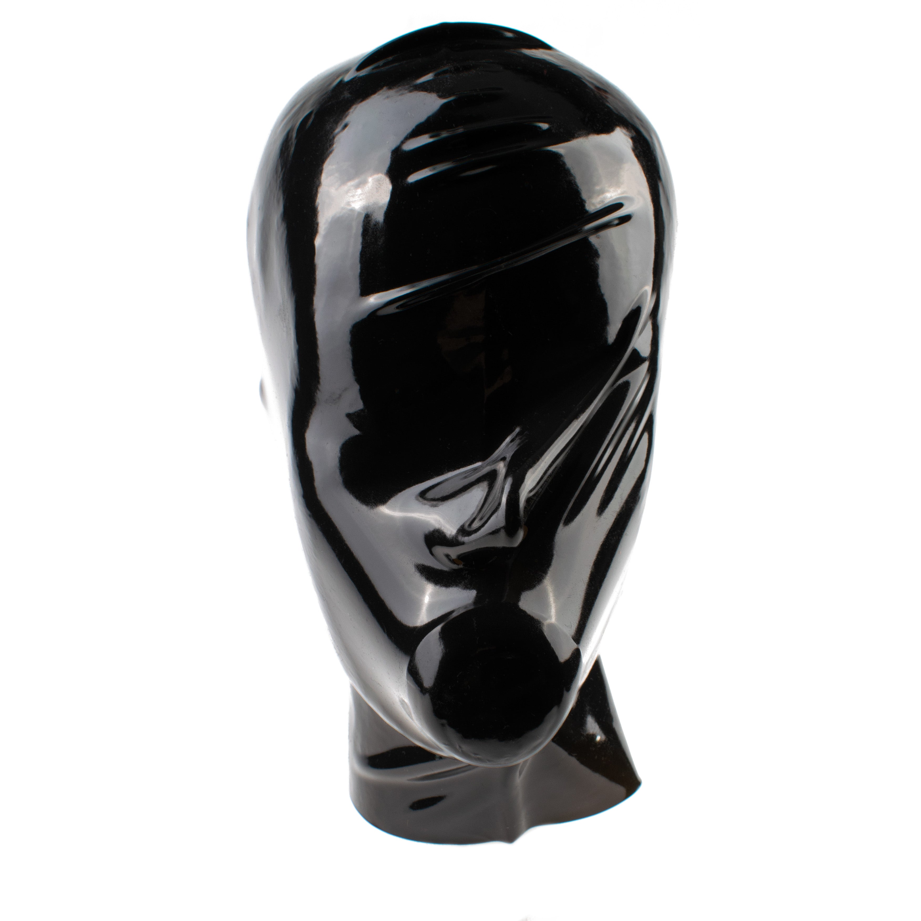 Rubberfashion Latex Maske - Latexmaske Haube mit Knebel und Nasen Löcher für Damen und Herren