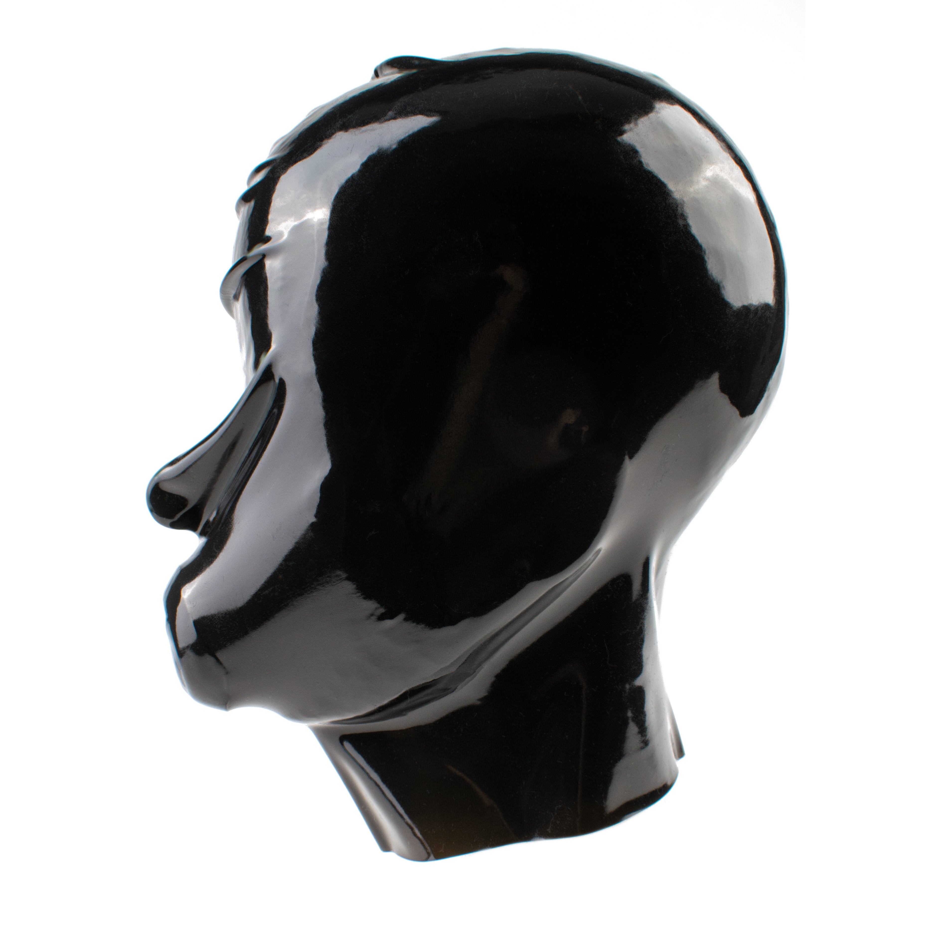 Rubberfashion Latex Maske - Latexmaske Haube mit Knebel und Nasen Löcher für Damen und Herren