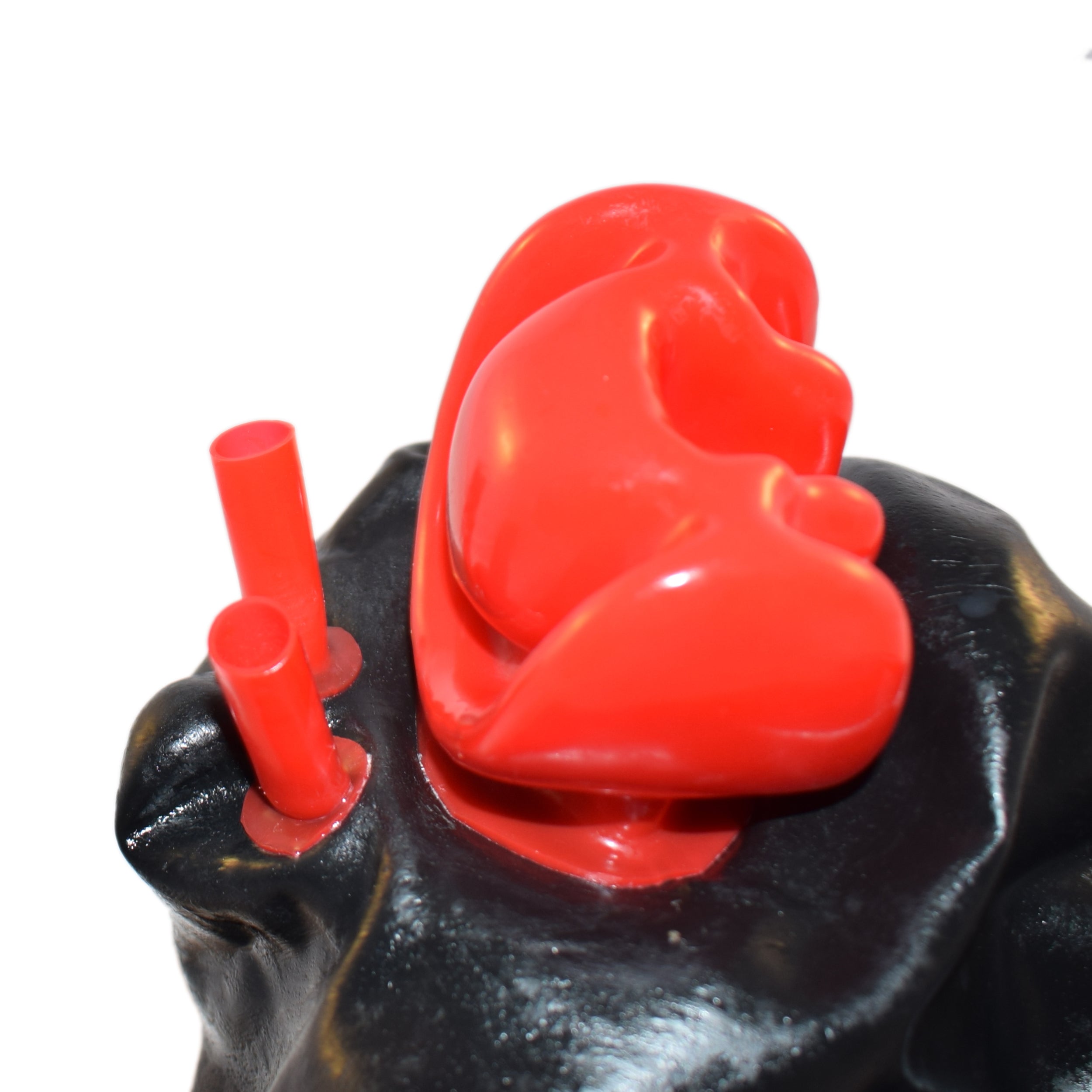 Rubberfashion Latex Maske - Latexmaske Enclosed mit Mundauskleidung - Nasenschläuchen und Reißverschluss Damen und Herren