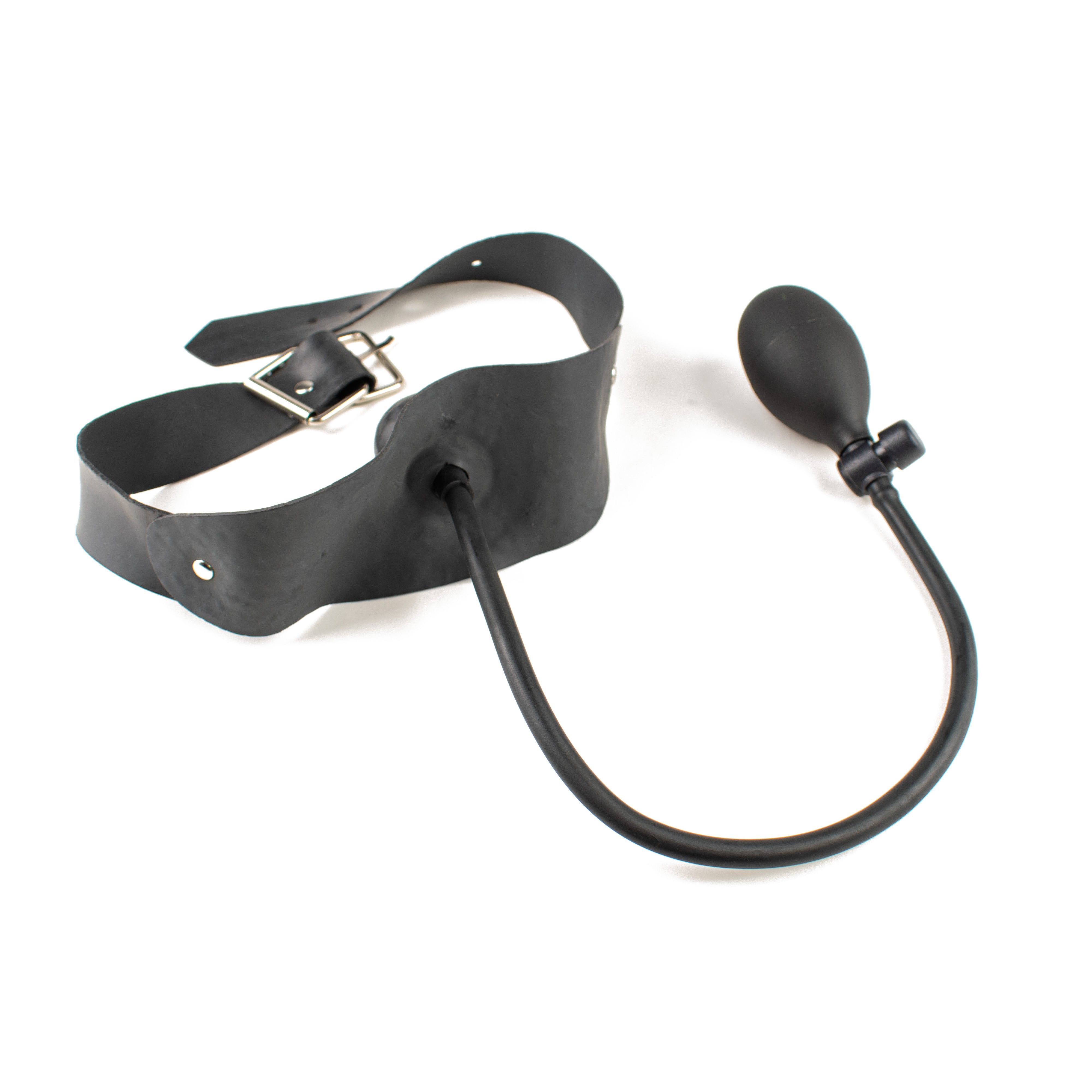 Rubberfashion Latex Knebel - Mundknebel aufblasbar - Gag mit Kopfband für Damen und Herren