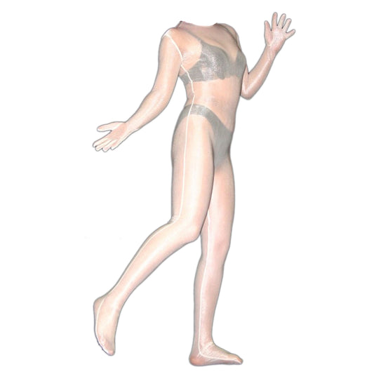 Rubberfashion Lurex Catsuit - sexy Ganzkörper Suit glänzend mit Handschuhe und Schritt Reißverschluss für Damen und Herren