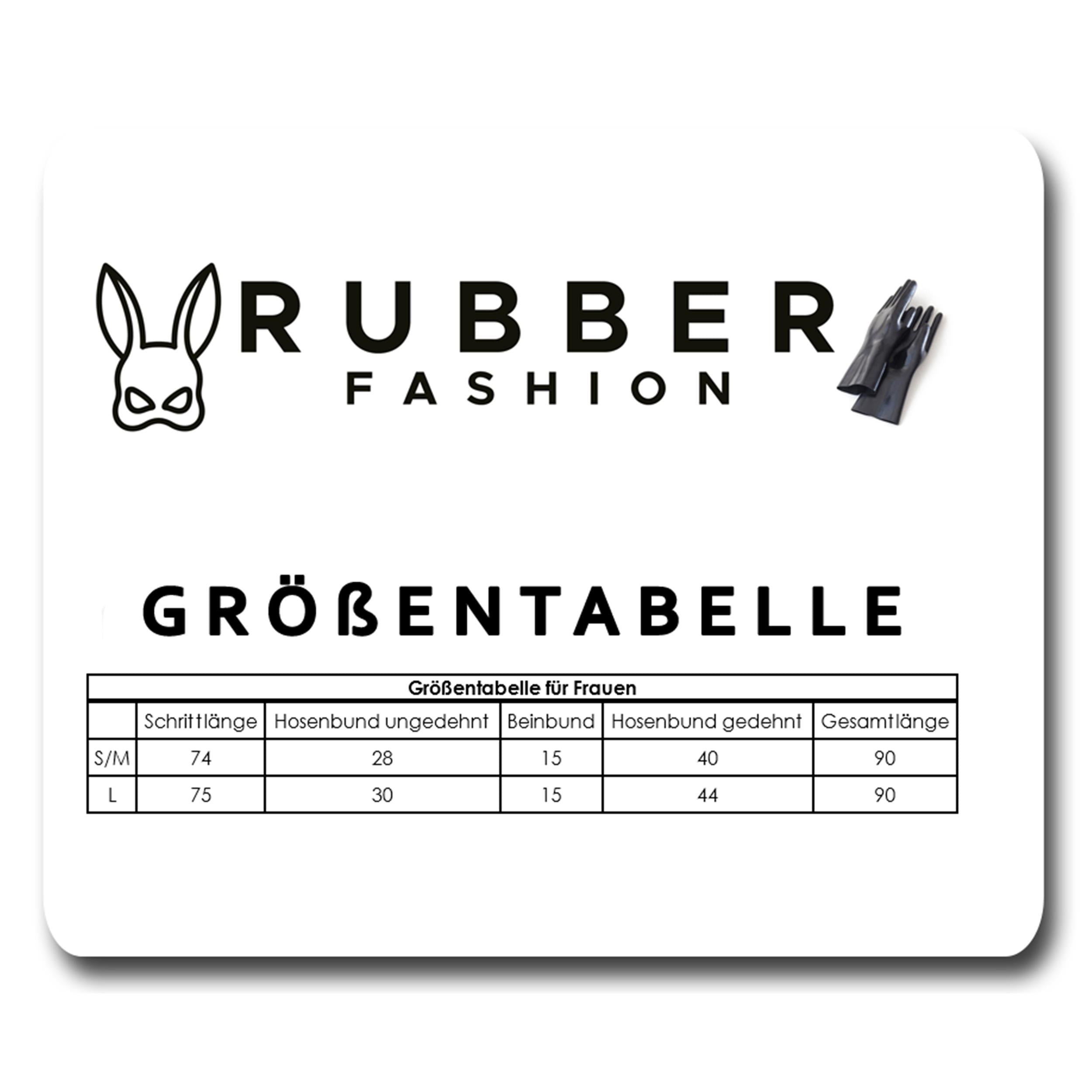 Rubberfashion Glanz Leggings Damen - sexy glänzende Leggins 80er Jahre mit Wetlook Einsätzen für Frauen