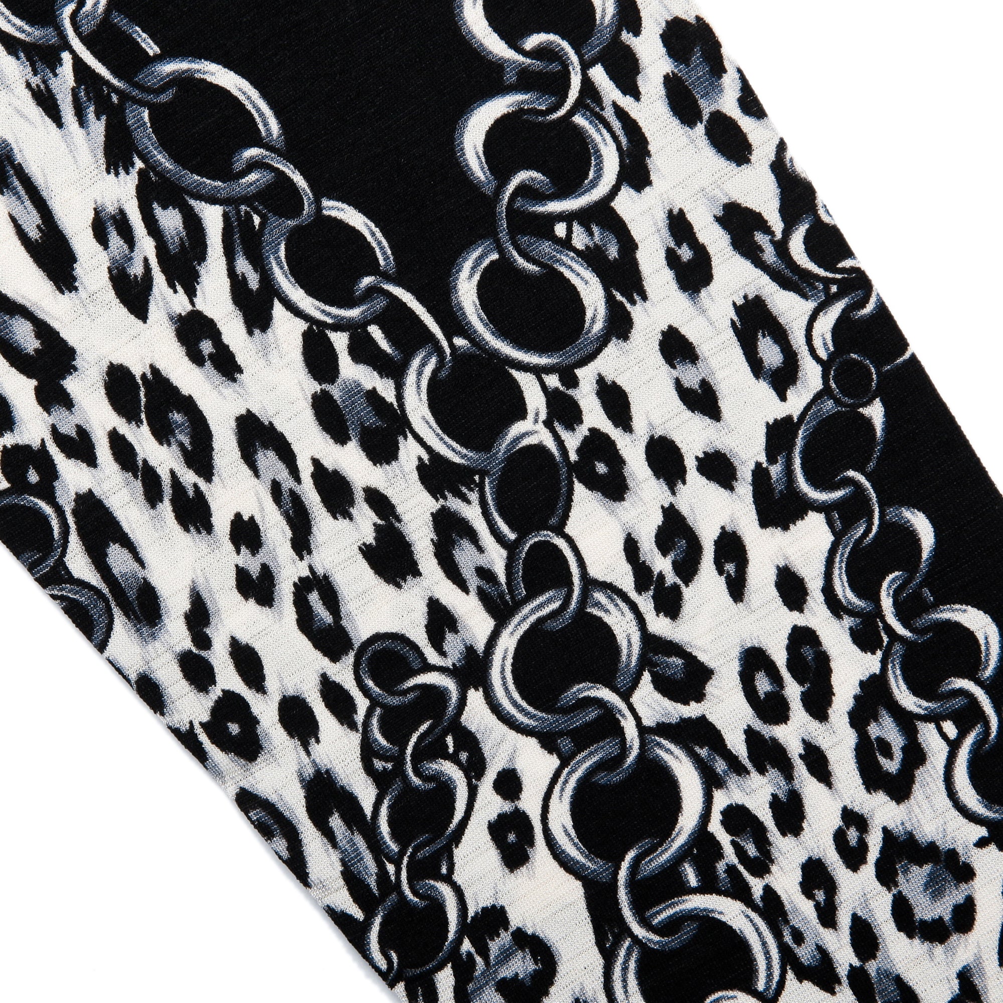 Rubberfashion Motiv Leggins Damen - sexy Leggins mit Leopard-Ketten Muster 80er Jahre für Frauen