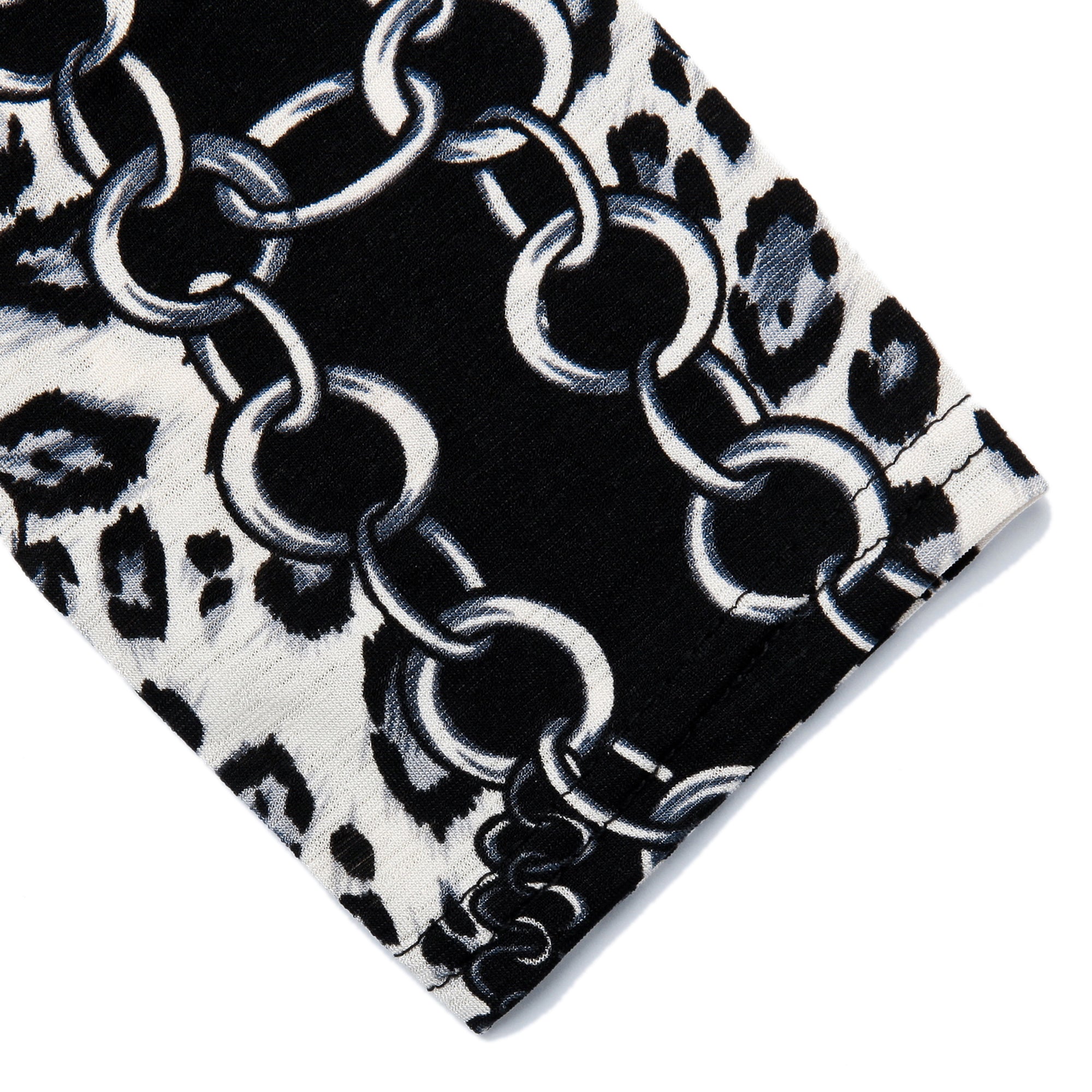 Rubberfashion Motiv Leggins Damen - sexy Leggins mit Leopard-Ketten Muster 80er Jahre für Frauen