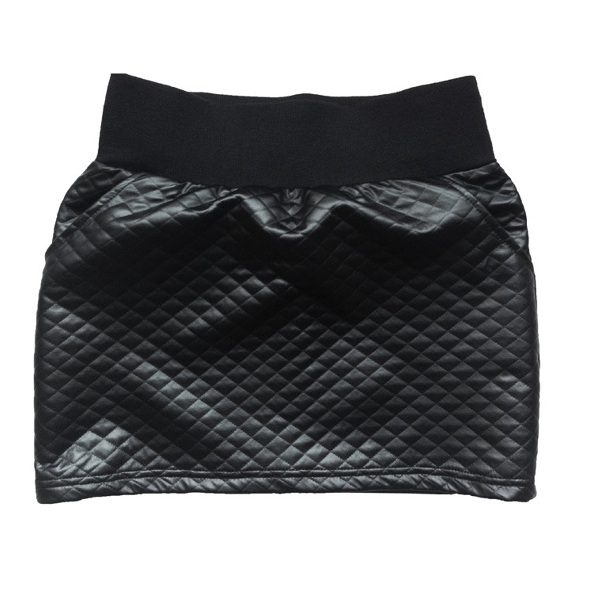 Rubberfashion Glanz kurzer Minirock - sexy Rock Mini Metallic mit Rautenmuster für Damen