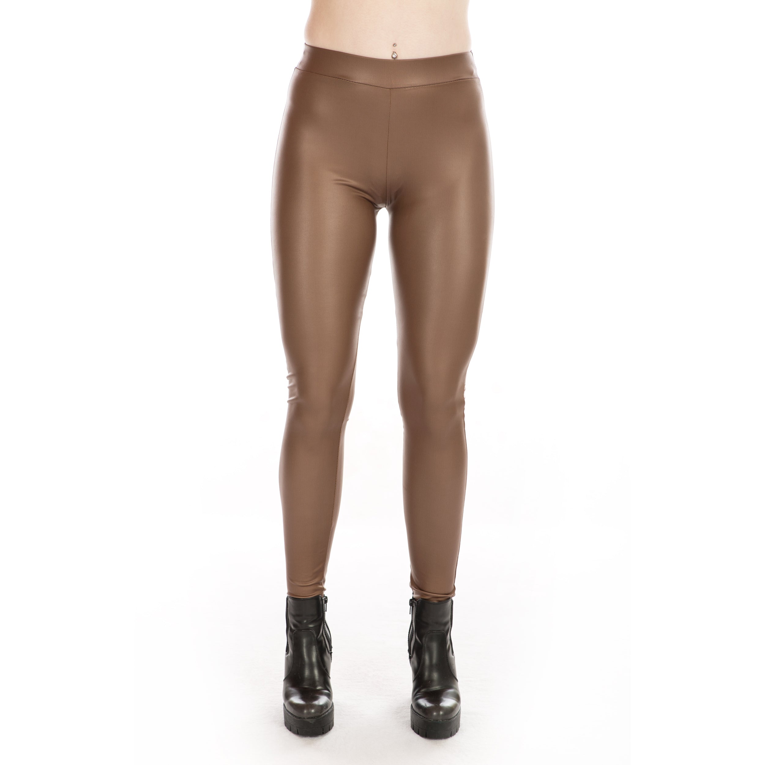 Rubberfashion Glanz Leggings Damen - Sexy low waist - Hose Hüft Leggins für Damen Frauen