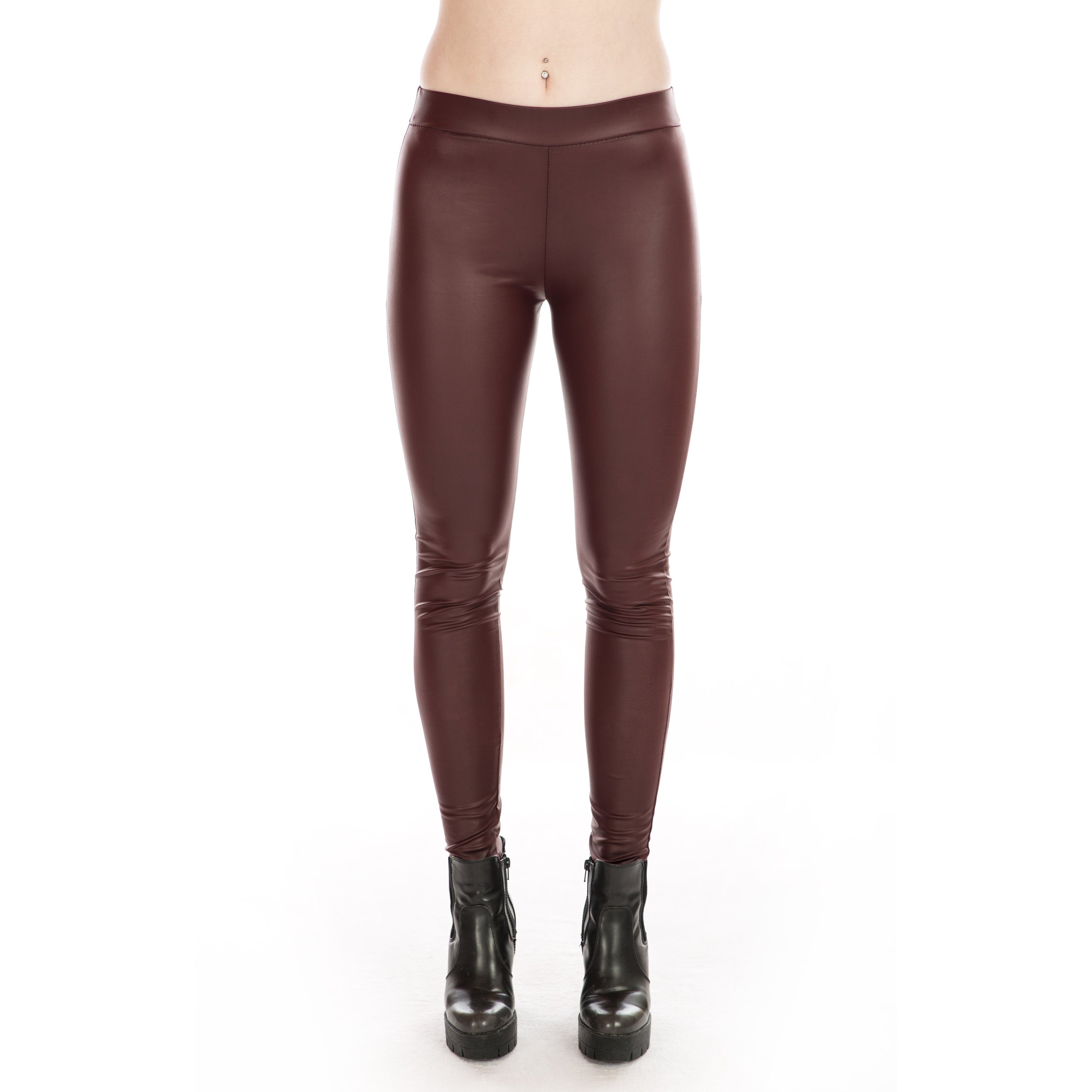 Rubberfashion Glanz Leggings Damen - Sexy low waist - Hose Hüft Leggins für Damen Frauen Glanz